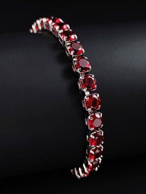 New Womens Ruby Cz Tennis Bracelet